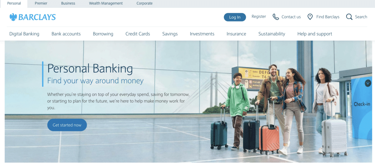 Barclays Website Screenshot