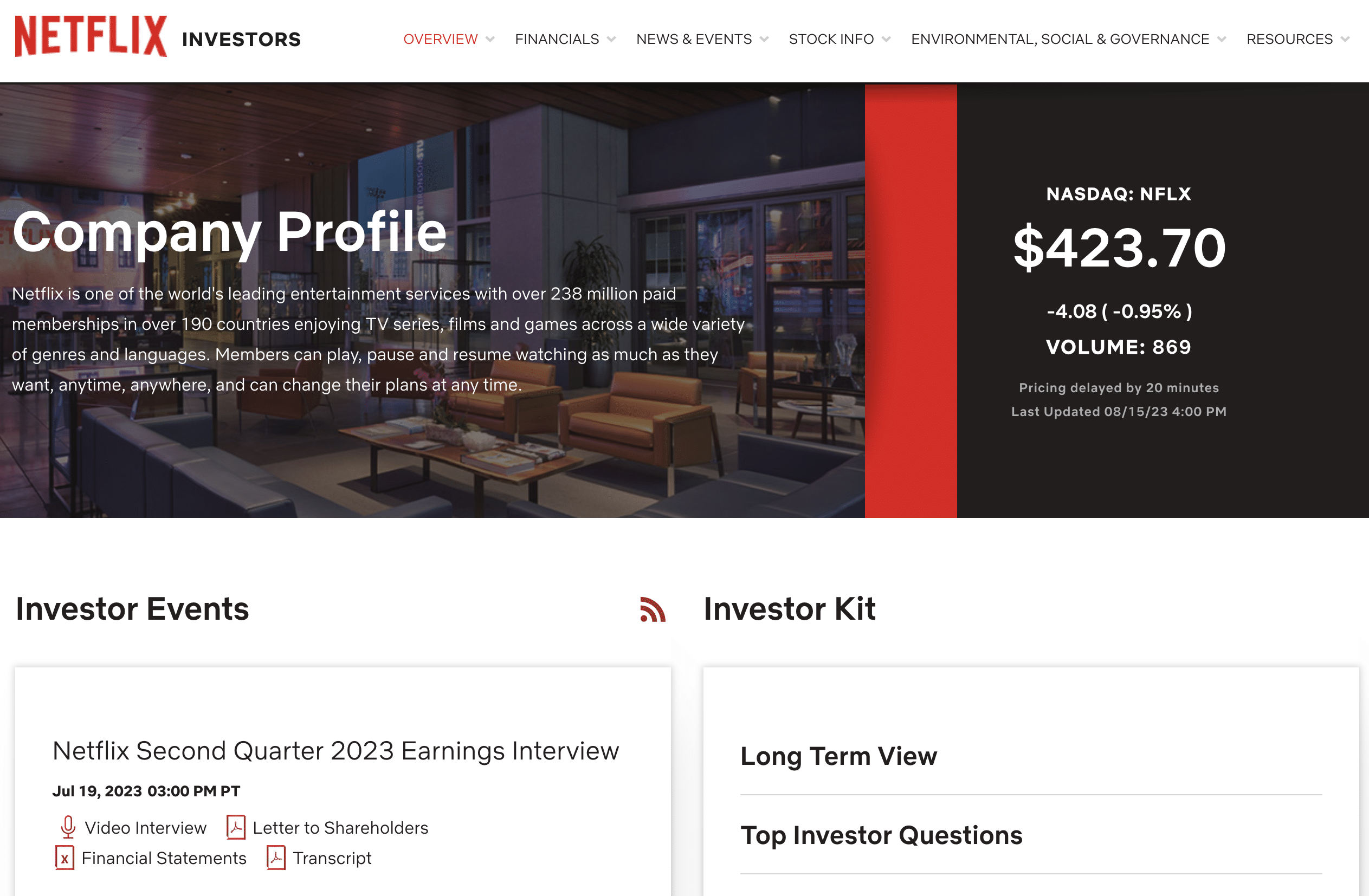 Netflix company online website